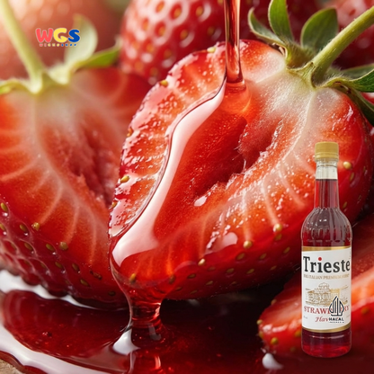 Trieste Strawberry Syrup 650ml - Sirup Stroberi Halal Premium untuk Soda, Tea & Minuman
