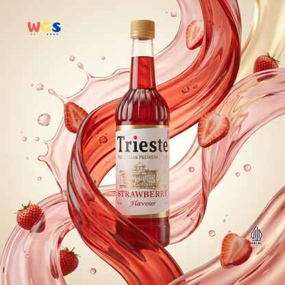 Trieste Strawberry Syrup 650ml - Sirup Stroberi Halal Premium untuk Soda, Tea & Minuman
