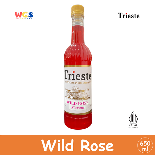 Trieste Syrup Wild Rose Premium Flavor 650ml - Halal MUI - Sirup Minuman Kekinian - Bubble Tea