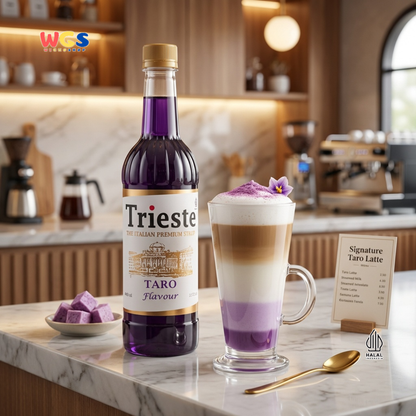 Trieste Syrup Premium Taro Flavor 650ml – Soft &amp; Sweet Taro Flavored Syrup for Drinks &amp; Desserts
