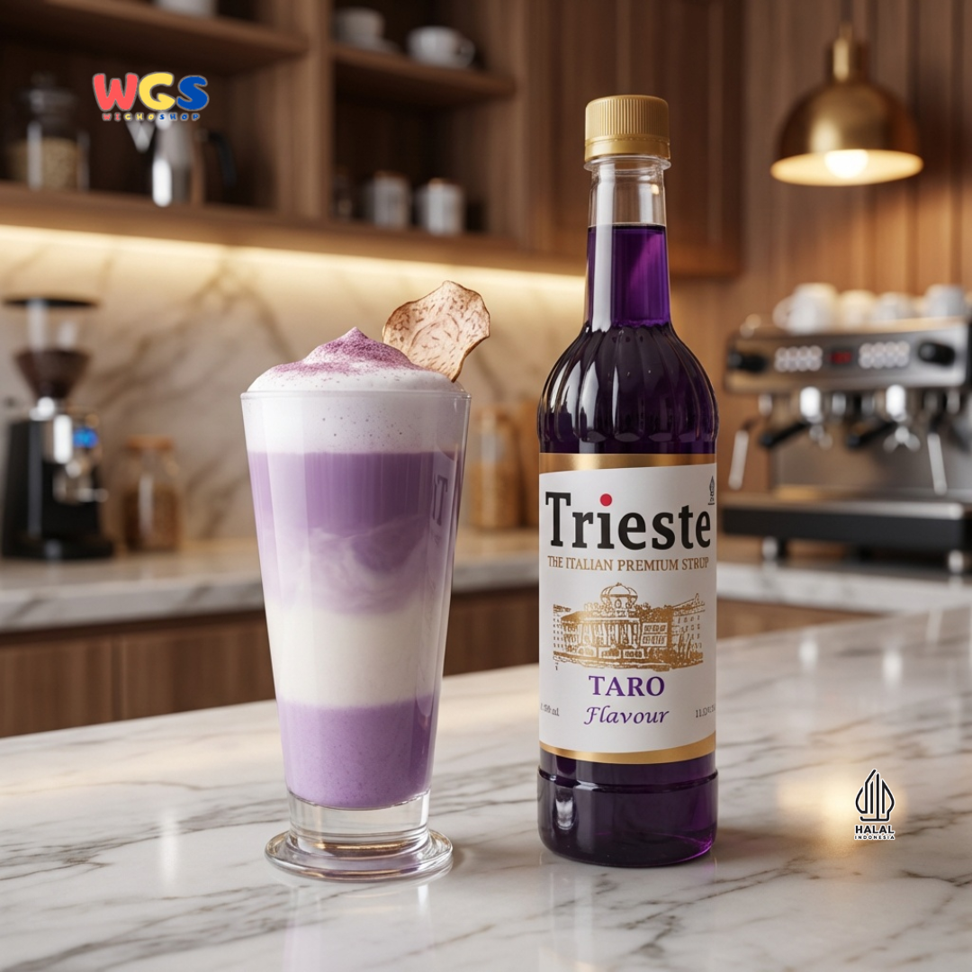 Trieste Syrup Premium Taro Flavor 650ml – Soft &amp; Sweet Taro Flavored Syrup for Drinks &amp; Desserts