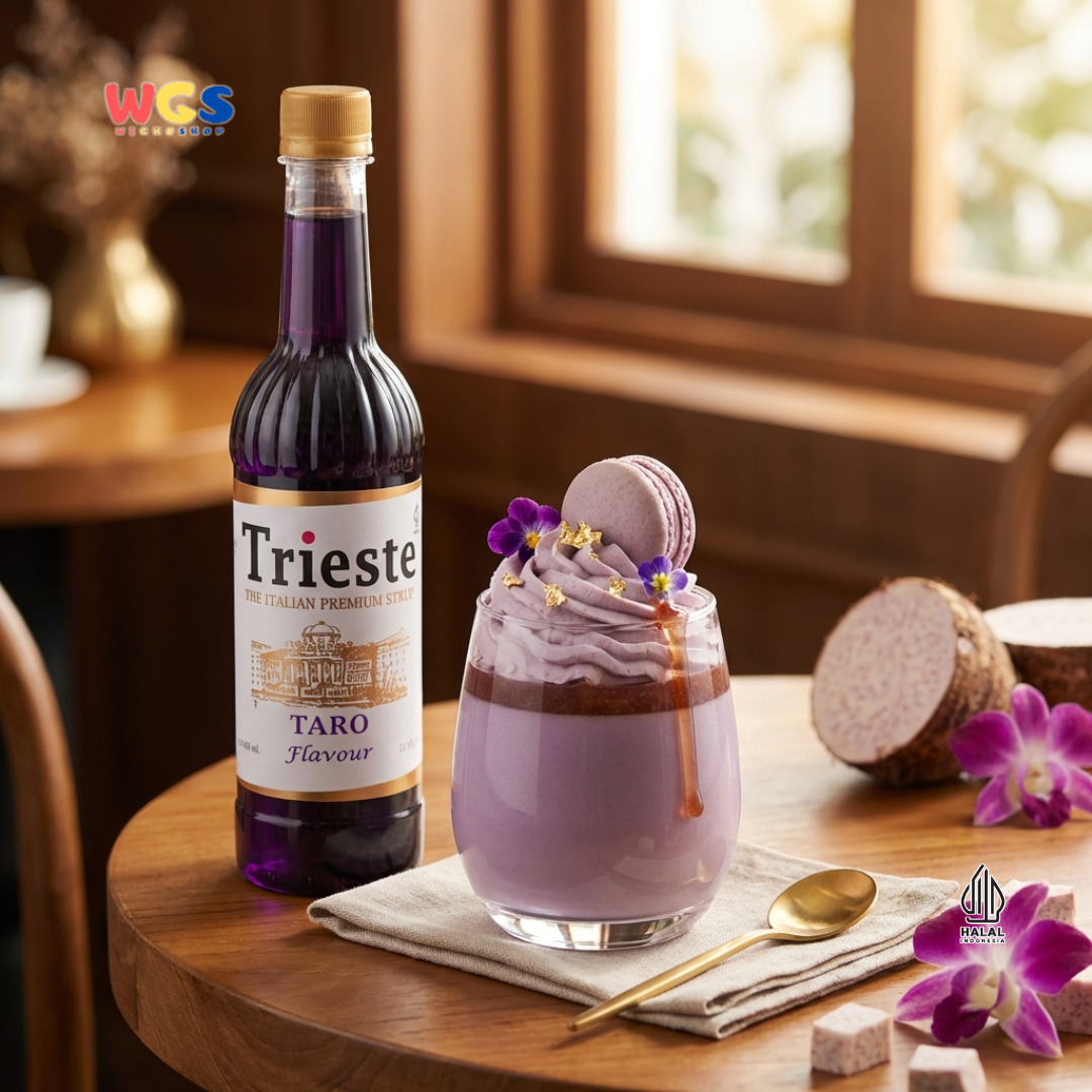 Trieste Syrup Premium Taro Flavor 650ml – Soft &amp; Sweet Taro Flavored Syrup for Drinks &amp; Desserts