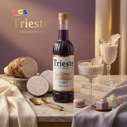 Trieste Syrup Premium Taro Flavor 650ml – Soft &amp; Sweet Taro Flavored Syrup for Drinks &amp; Desserts