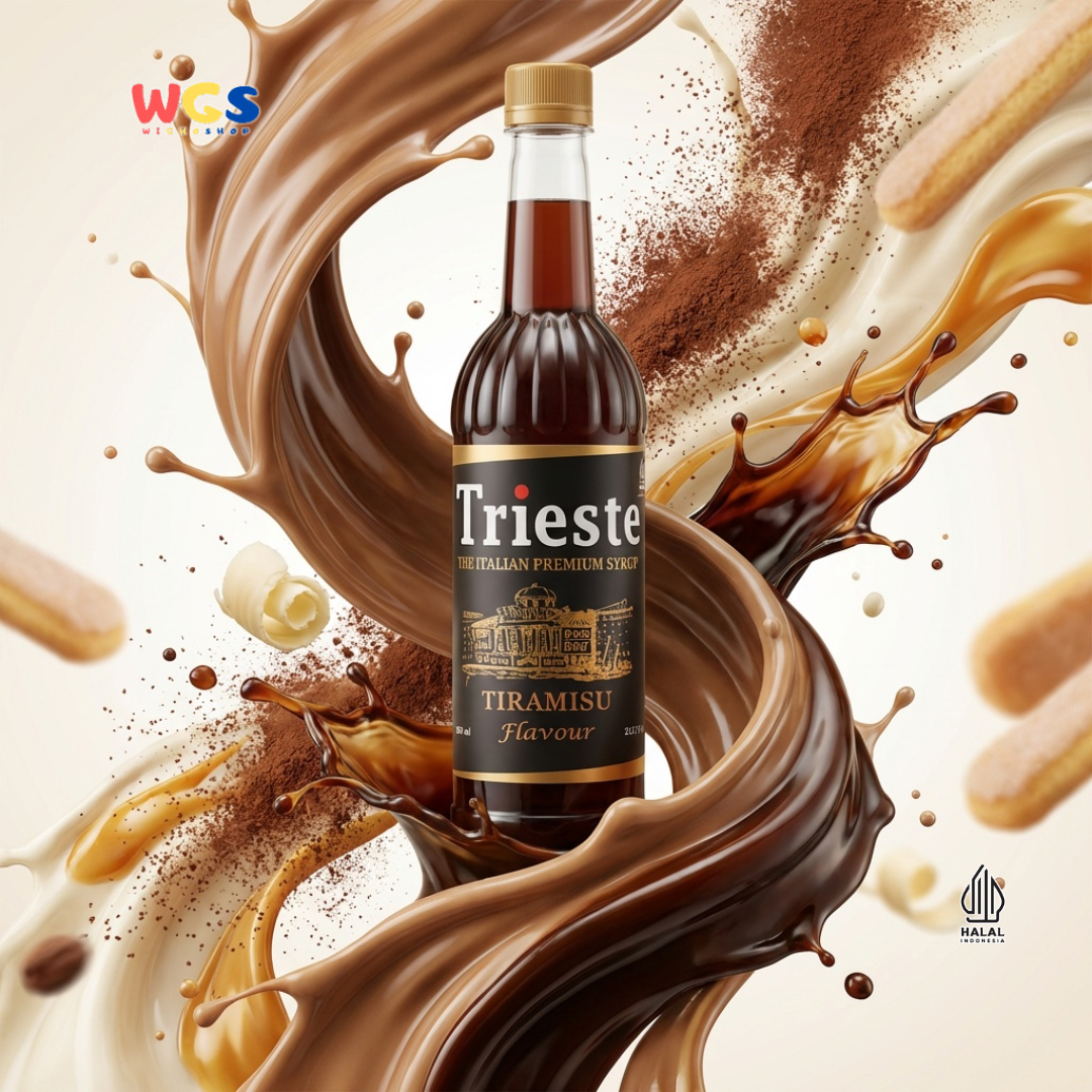 Trieste Tiramisu Syrup Flavour 650ml - Sirup Tiramisu Premium untuk Kopi, Latte, Dessert dan Topping