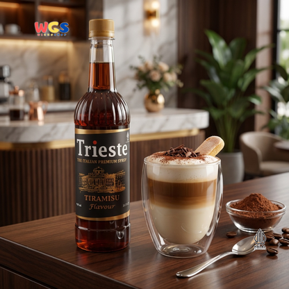 Trieste Tiramisu Syrup Flavour 650ml - Sirup Tiramisu Premium untuk Kopi, Latte, Dessert dan Topping