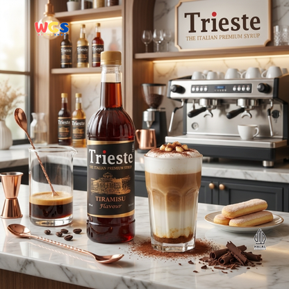 Trieste Tiramisu Syrup Flavour 650ml - Sirup Tiramisu Premium untuk Kopi, Latte, Dessert dan Topping