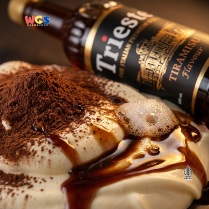 Trieste Tiramisu Syrup Flavour 650ml - Sirup Tiramisu Premium untuk Kopi, Latte, Dessert dan Topping