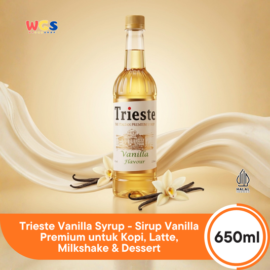 Trieste Vanilla Syrup 650ml - Sirup Vanilla Premium untuk Kopi, Latte, Milkshake & Dessert