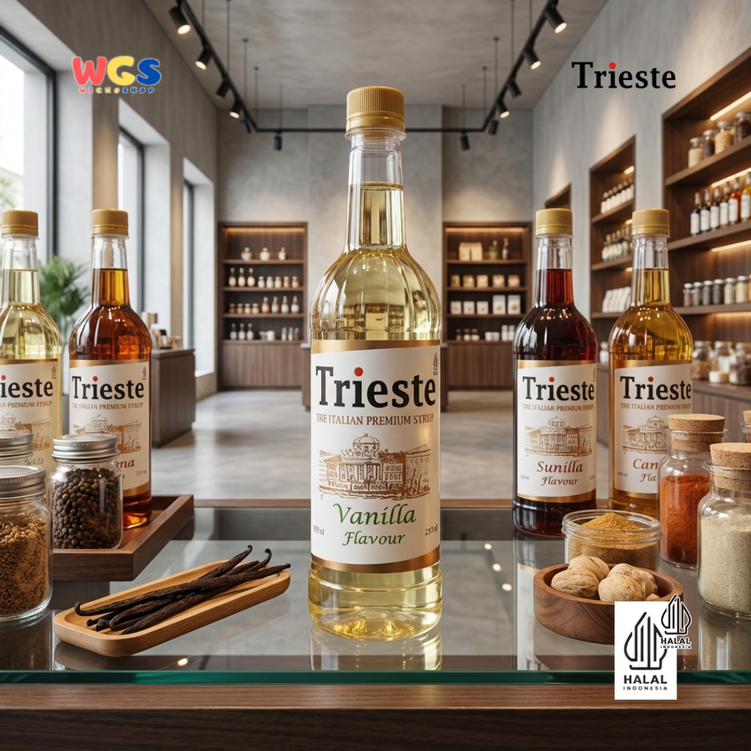 Trieste Vanilla Syrup 650ml - Sirup Vanilla Premium untuk Kopi, Latte, Milkshake & Dessert