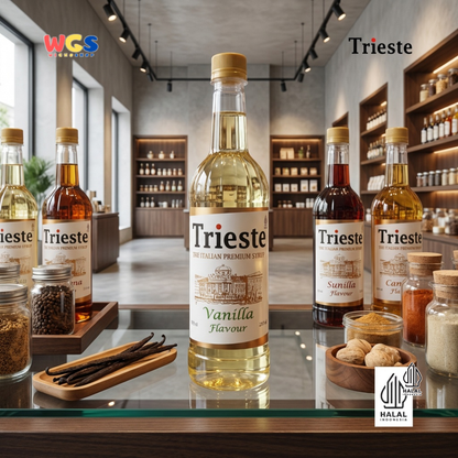 Trieste Vanilla Syrup 650ml - Sirup Vanilla Premium untuk Kopi, Latte, Milkshake & Dessert