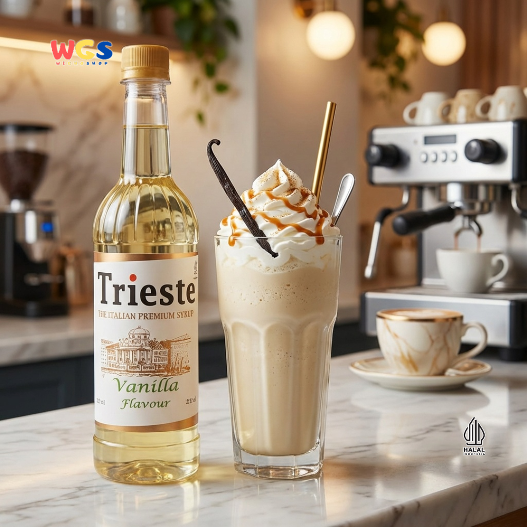 Trieste Vanilla Syrup 650ml - Sirup Vanilla Premium untuk Kopi, Latte, Milkshake & Dessert