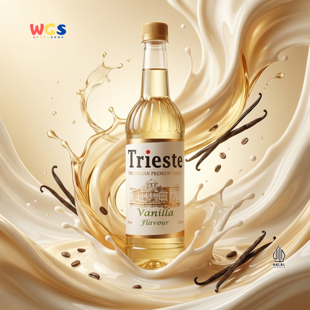 Trieste Vanilla Syrup 650ml - Sirup Vanilla Premium untuk Kopi, Latte, Milkshake & Dessert