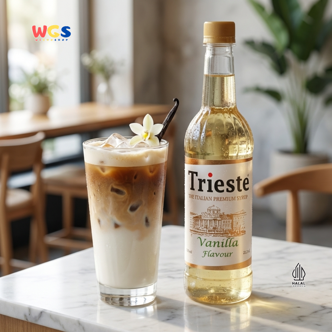 Trieste Vanilla Syrup 650ml - Sirup Vanilla Premium untuk Kopi, Latte, Milkshake & Dessert