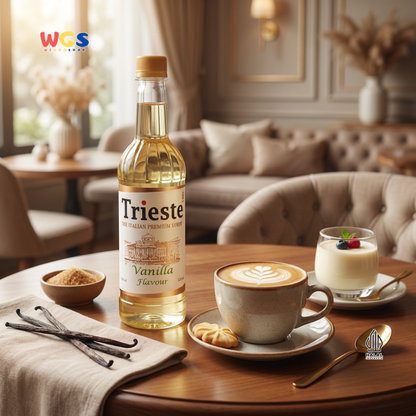 Trieste Vanilla Syrup 650ml - Sirup Vanilla Premium untuk Kopi, Latte, Milkshake & Dessert