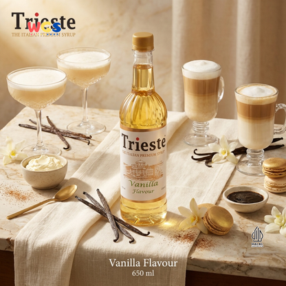 Trieste Vanilla Syrup 650ml - Sirup Vanilla Premium untuk Kopi, Latte, Milkshake & Dessert