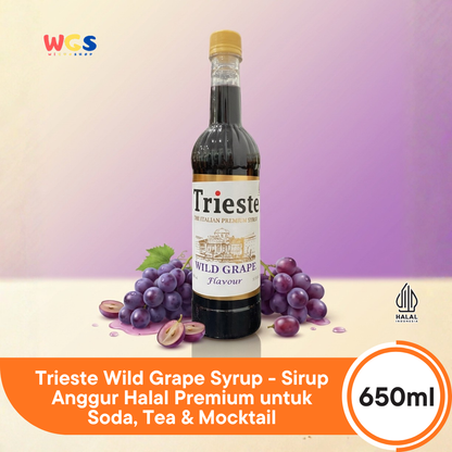 Trieste Wild Grape Syrup 650ml - Sirup Anggur Halal Premium untuk Soda, Tea & Mocktail