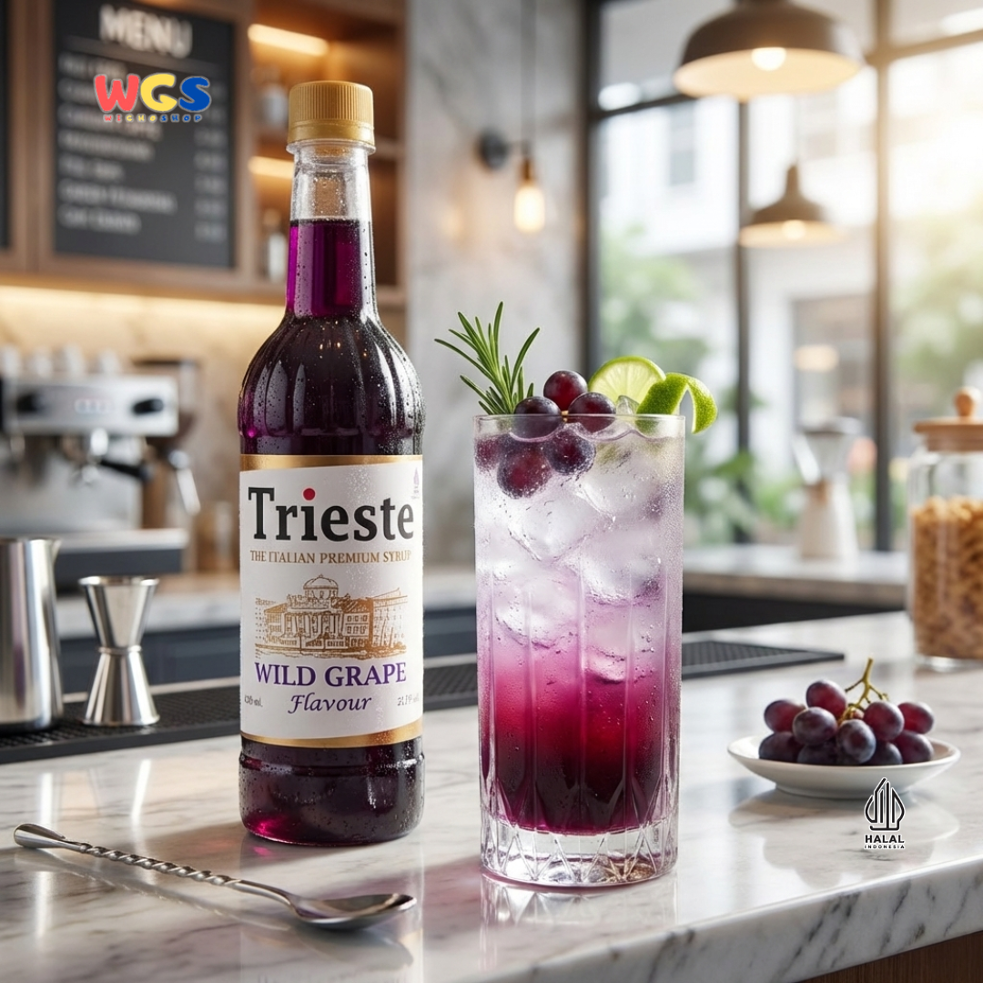 Trieste Wild Grape Syrup 650ml - Sirup Anggur Halal Premium untuk Soda, Tea & Mocktail
