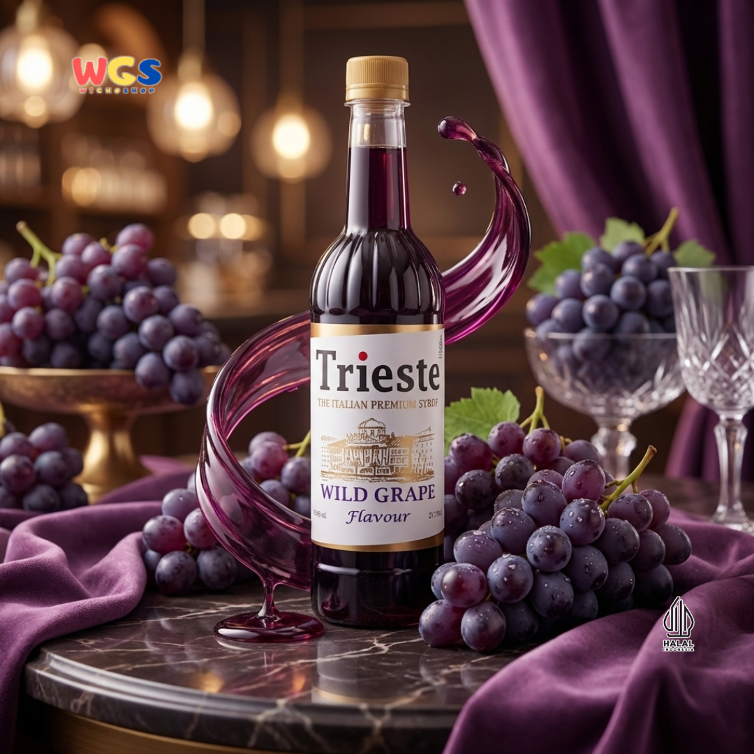 Trieste Wild Grape Syrup 650ml - Sirup Anggur Halal Premium untuk Soda, Tea & Mocktail