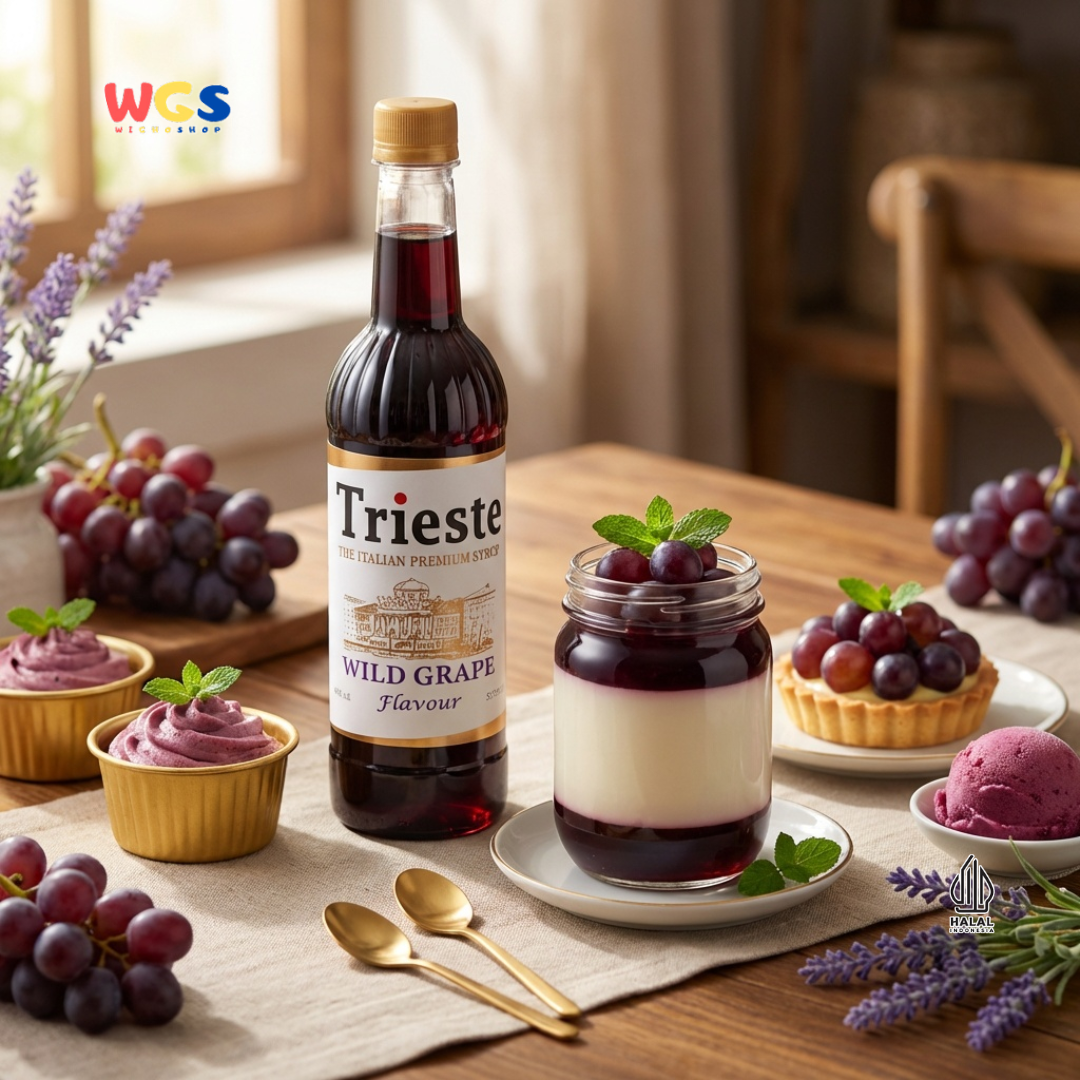 Trieste Wild Grape Syrup 650ml - Sirup Anggur Halal Premium untuk Soda, Tea & Mocktail