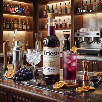 Trieste Wild Grape Syrup 650ml - Sirup Anggur Halal Premium untuk Soda, Tea & Mocktail
