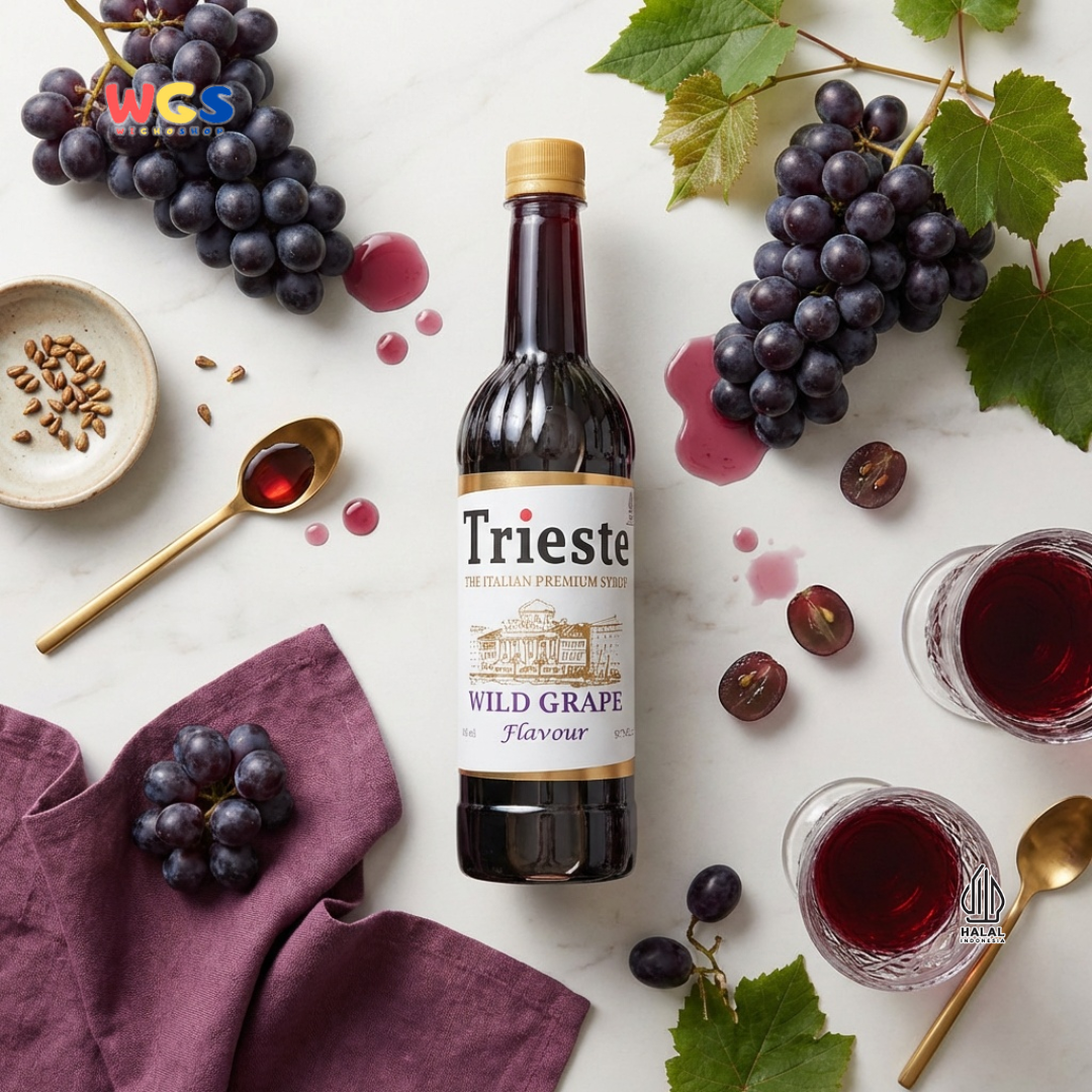 Trieste Wild Grape Syrup 650ml - Sirup Anggur Halal Premium untuk Soda, Tea & Mocktail