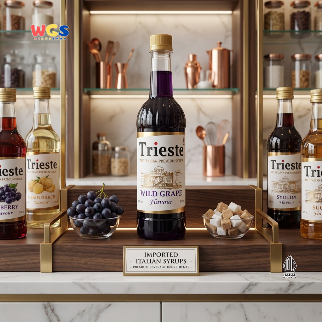 Trieste Wild Grape Syrup 650ml - Sirup Anggur Halal Premium untuk Soda, Tea & Mocktail