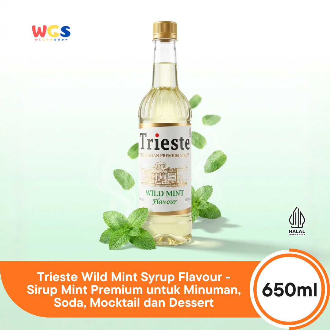 Trieste Wild Mint Flavor Syrup Premium 650ml – Natural Mint Syrup for Drinks &amp; Desserts