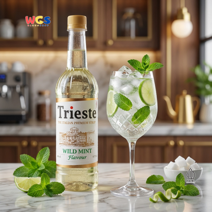 Trieste Wild Mint Flavor Syrup Premium 650ml – Natural Mint Syrup for Drinks &amp; Desserts