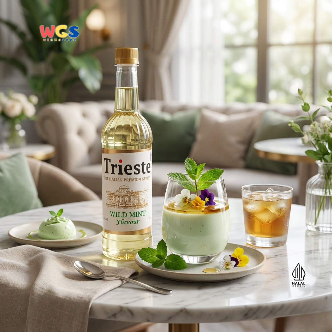 Trieste Wild Mint Flavor Syrup Premium 650ml – Natural Mint Syrup for Drinks &amp; Desserts