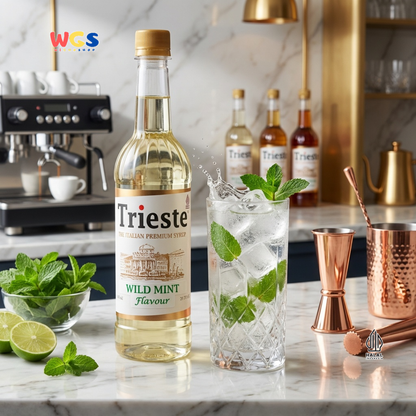 Trieste Wild Mint Flavor Syrup Premium 650ml – Natural Mint Syrup for Drinks &amp; Desserts
