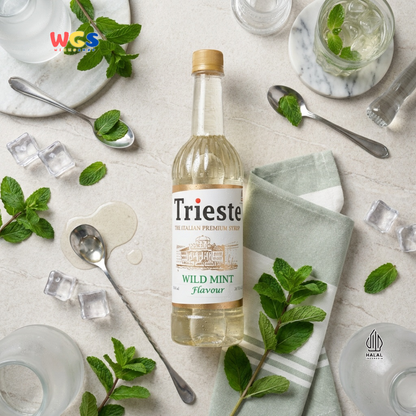 Trieste Wild Mint Flavor Syrup Premium 650ml – Natural Mint Syrup for Drinks &amp; Desserts