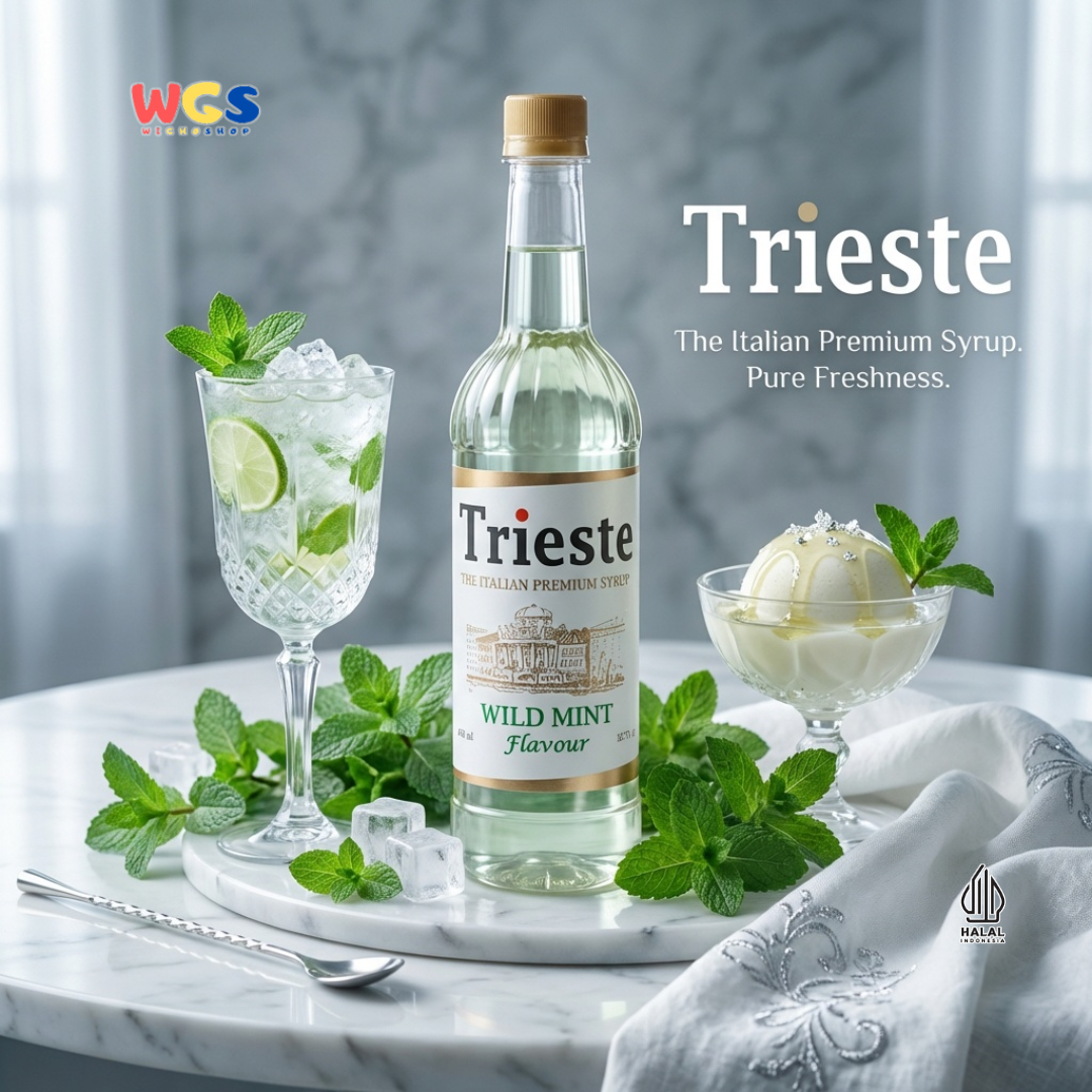Trieste Wild Mint Flavor Syrup Premium 650ml – Natural Mint Syrup for Drinks &amp; Desserts