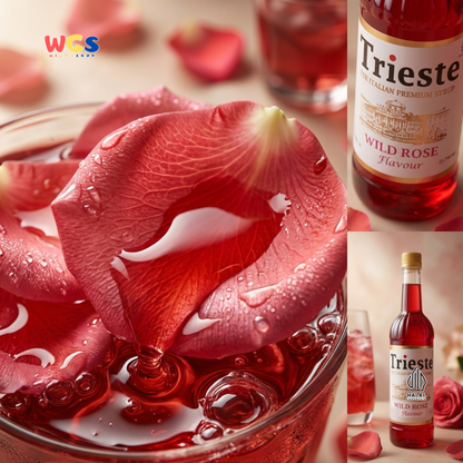 Trieste Wild Rose Flavour Syrup 650ml - Sirup Rose Premium Halal untuk Soda, Tea & Mocktail