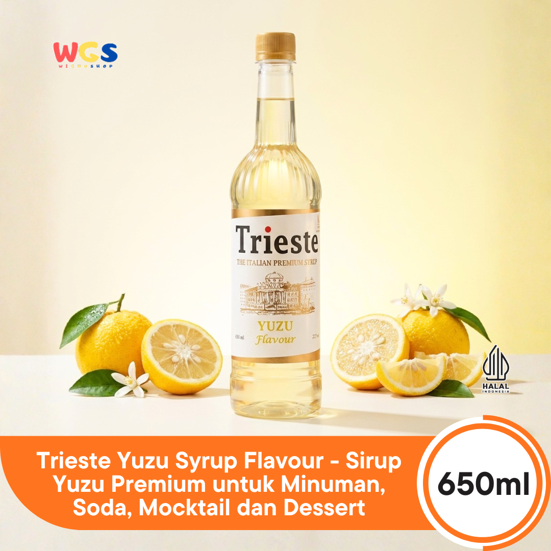 Trieste Yuzu Syrup Flavour 650ml - Sirup Yuzu Premium untuk Minuman, Soda, Mocktail dan Dessert