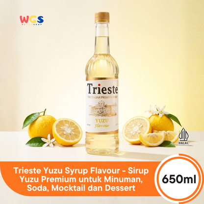 Trieste Yuzu Syrup Flavour 650ml - Sirup Yuzu Premium untuk Minuman, Soda, Mocktail dan Dessert
