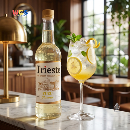 Trieste Yuzu Syrup Flavour 650ml - Sirup Yuzu Premium untuk Minuman, Soda, Mocktail dan Dessert