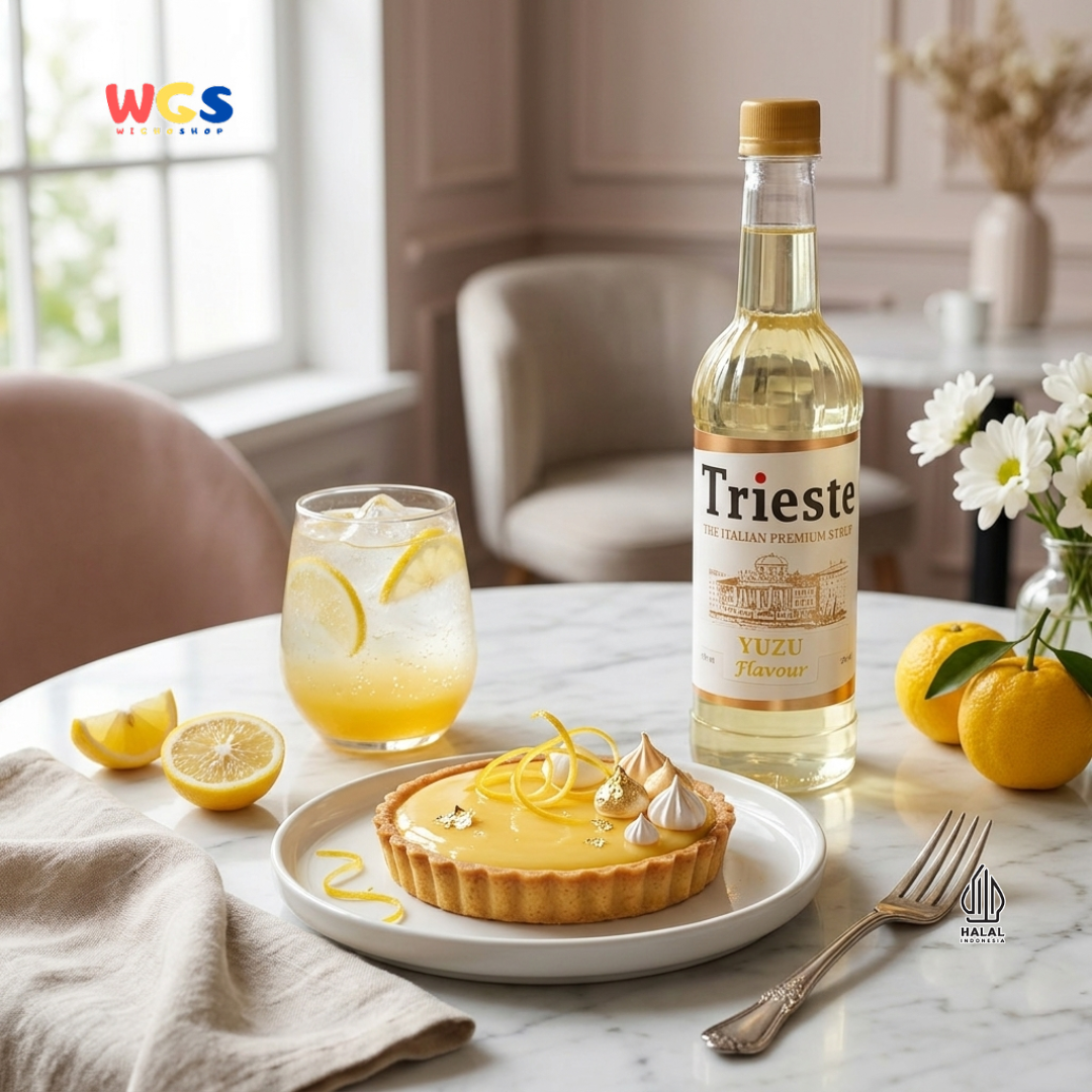 Trieste Yuzu Syrup Flavour 650ml - Sirup Yuzu Premium untuk Minuman, Soda, Mocktail dan Dessert