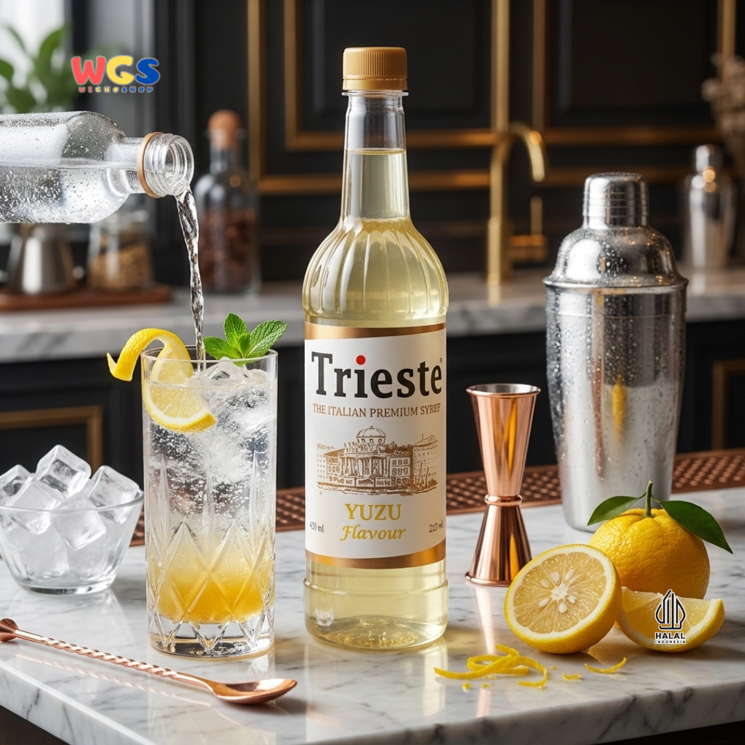 Trieste Yuzu Syrup Flavour 650ml - Sirup Yuzu Premium untuk Minuman, Soda, Mocktail dan Dessert