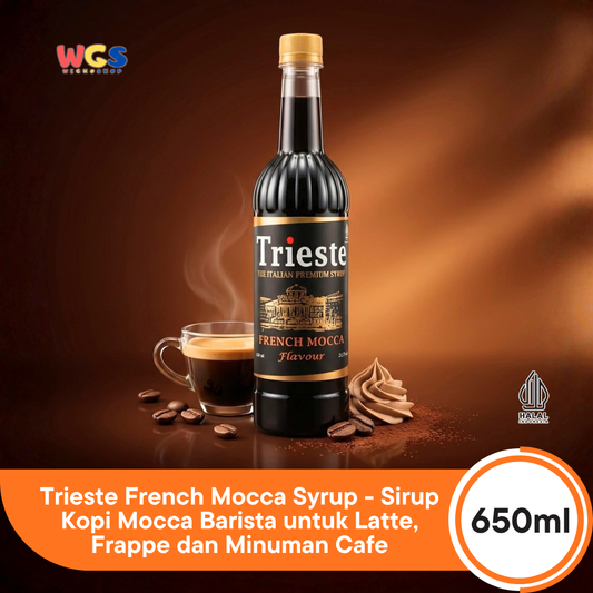 Trieste French Mocca Syrup 650ml - Sirup Kopi Mocca Barista untuk Latte, Frappe dan Minuman Cafe