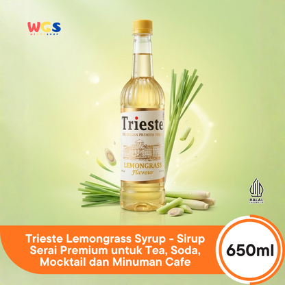 Trieste Lemongrass Syrup 650ml - Sirup Serai Premium untuk Tea, Soda, Mocktail dan Minuman Cafe