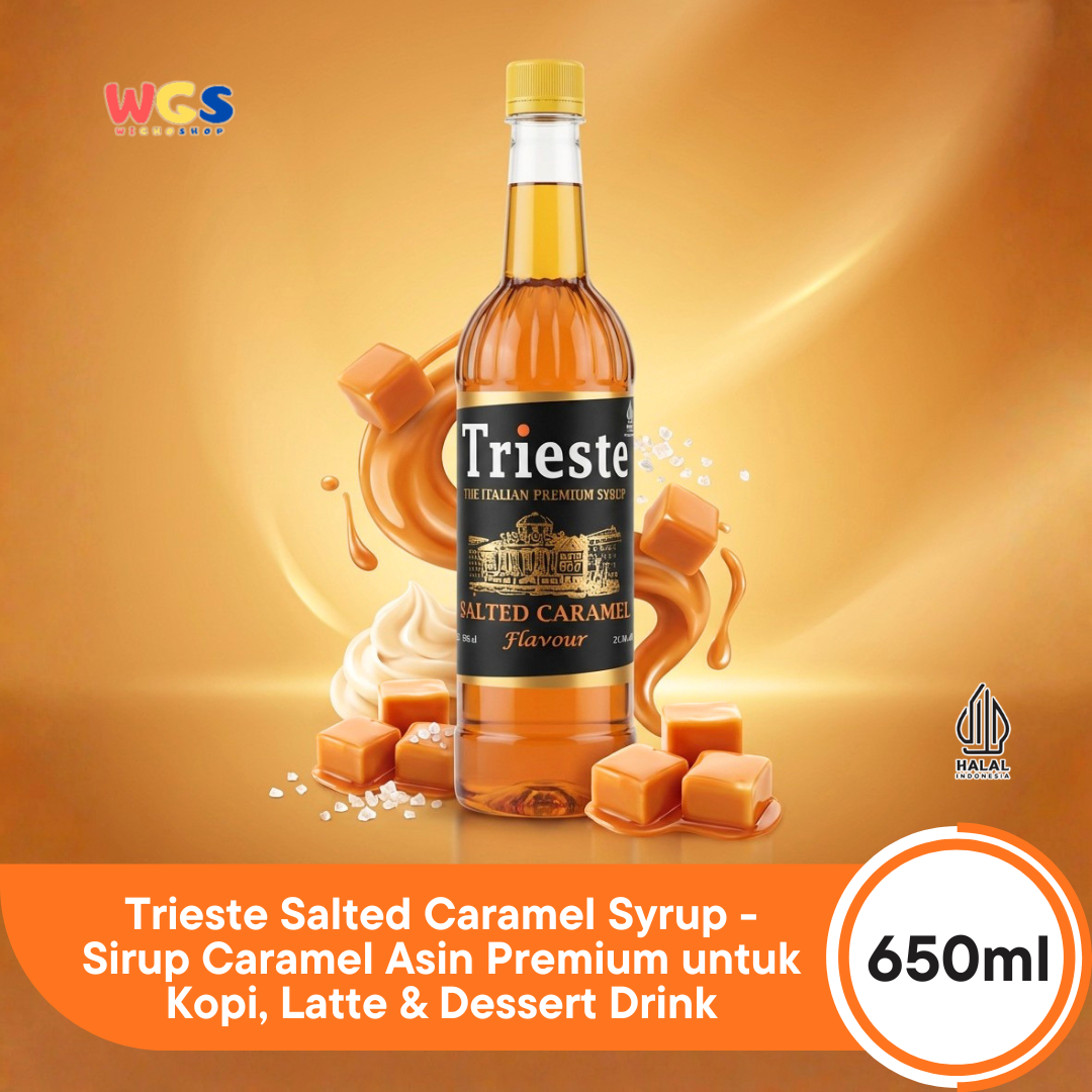 Trieste Syrup Premium Salted Caramel Flavor 650ml – Delicious Salted Caramel Syrup for Drinks