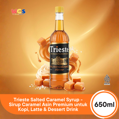 Trieste Syrup Premium Salted Caramel Flavor 650ml – Delicious Salted Caramel Syrup for Drinks