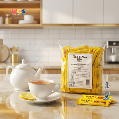 Tropicana Slim Classic Sweetener 250g (100 Sachet x 2.5g) - Pemanis Pengganti Gula Kopi Teh Minuman Dapur