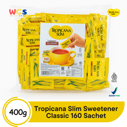 Tropicana Slim Sweetener Classic 160 Sachets – Sugar-Free, Low-Calorie Sweetener