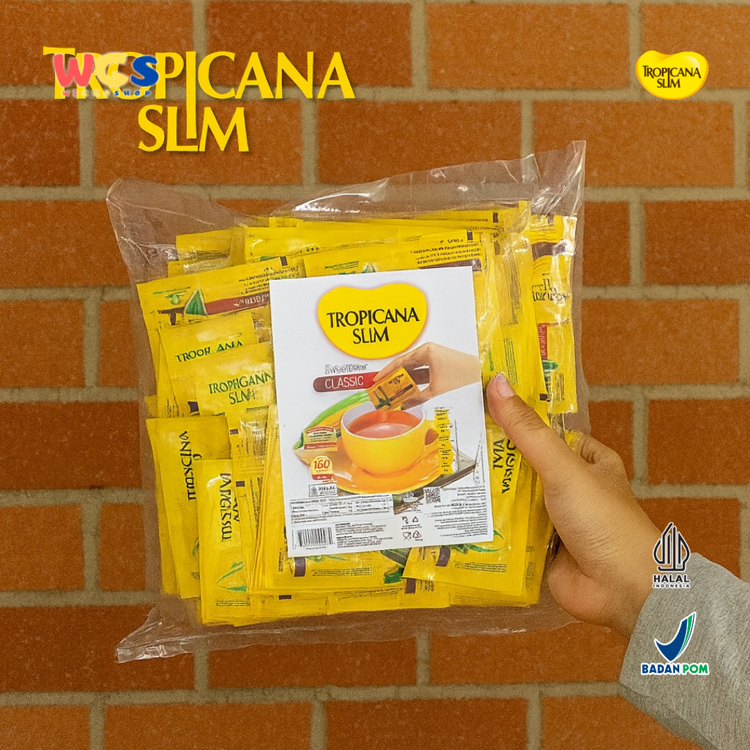 Tropicana Slim Sweetener Classic 160 Sachets – Sugar-Free, Low-Calorie Sweetener