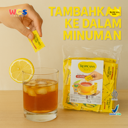 Tropicana Slim Sweetener Classic 160 Sachets – Sugar-Free, Low-Calorie Sweetener