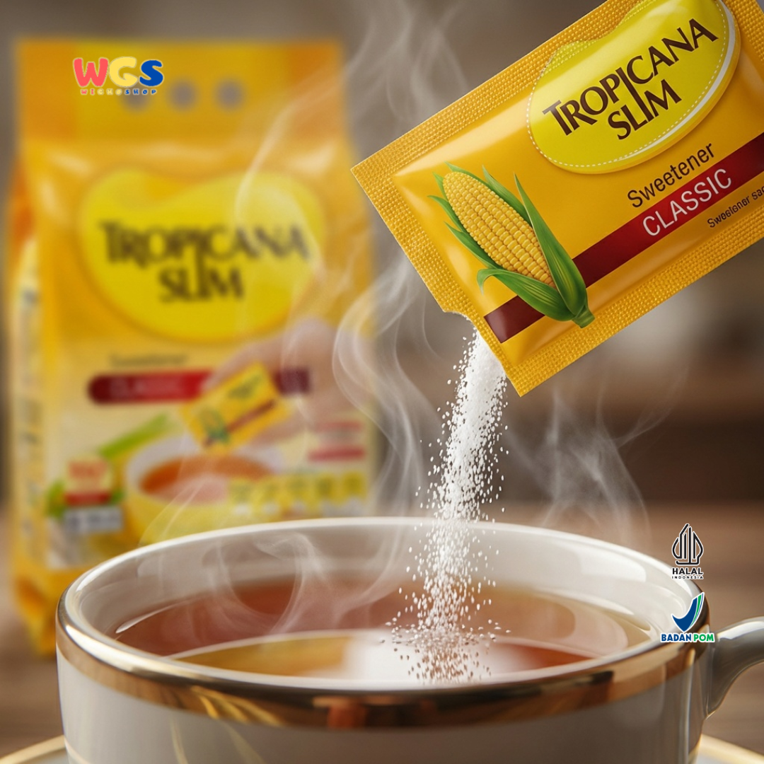 Tropicana Slim Sweetener Classic 400g (160 Sachet x 2.5g) - Pemanis Rendah Kalori Halal untuk Kopi, Teh & Minuman