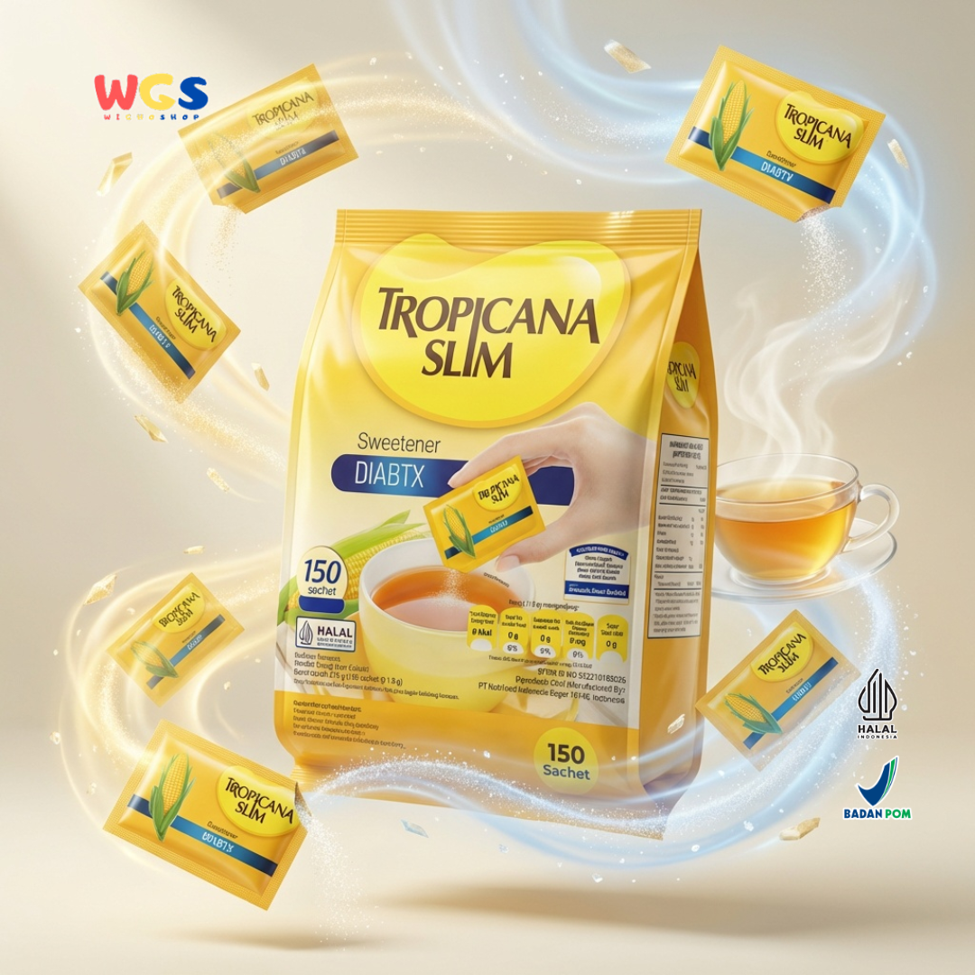 Tropicana Slim Sweetener DIABTX 270g (150 Sachet x 1.8g) - Pemanis Rendah Kalori Halal untuk Kopi, Teh & Minuman