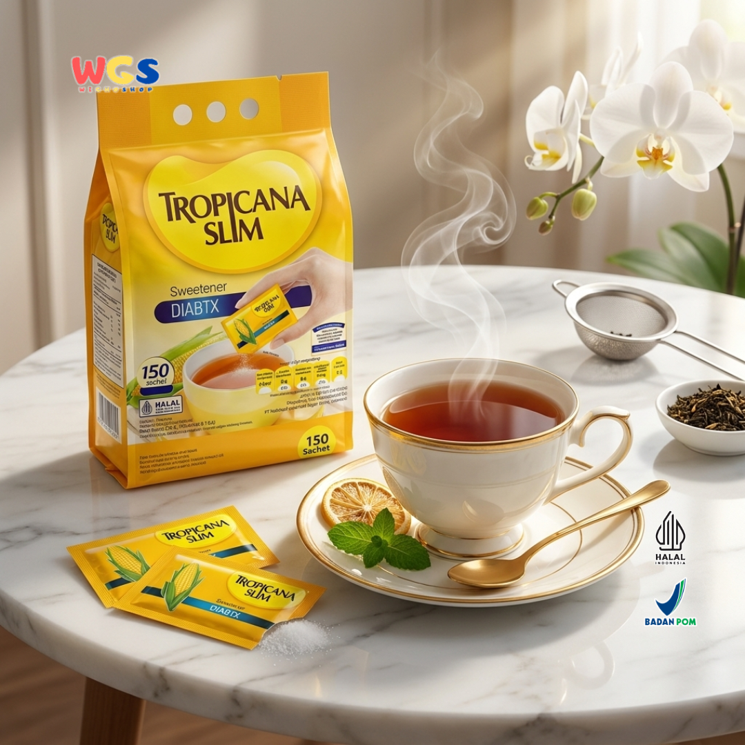 Tropicana Slim Sweetener DIABTX 270g (150 Sachet x 1.8g) - Pemanis Rendah Kalori Halal untuk Kopi, Teh & Minuman
