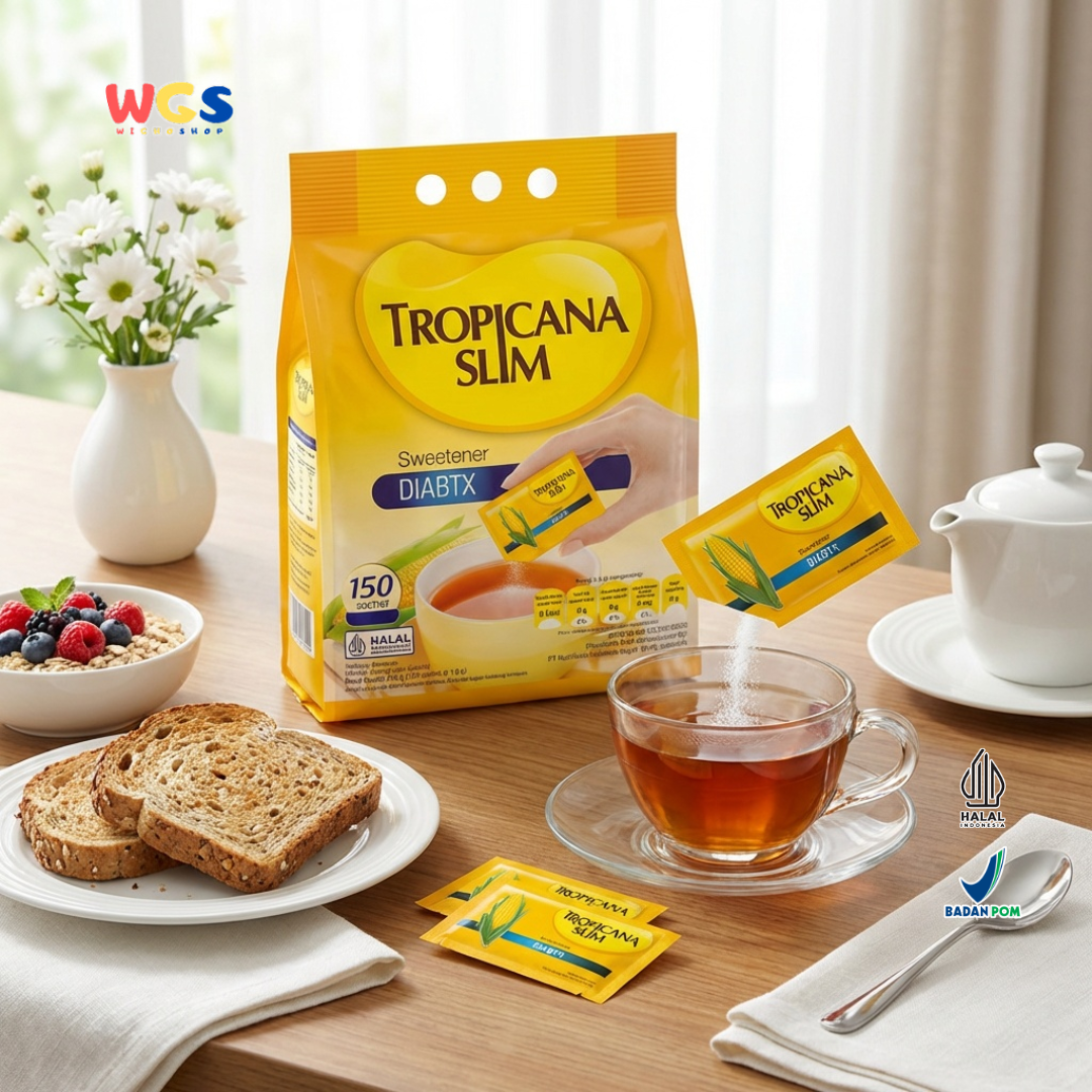 Tropicana Slim Sweetener DIABTX 270g (150 Sachet x 1.8g) - Pemanis Rendah Kalori Halal untuk Kopi, Teh & Minuman